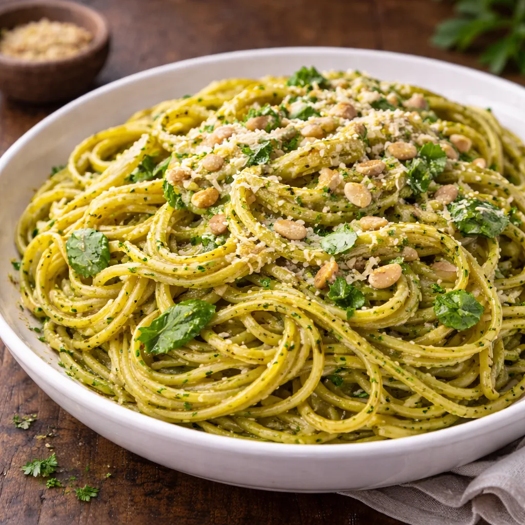 Pesto Soslu Spagetti